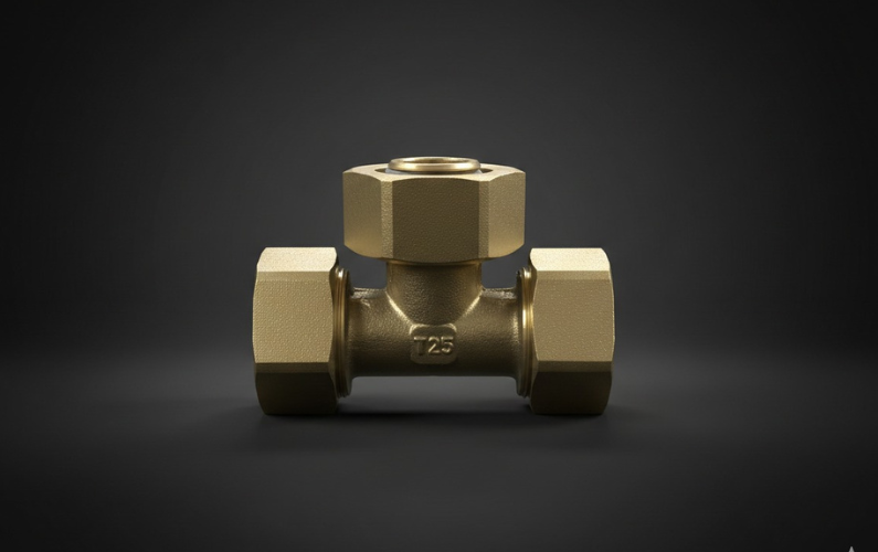 Brass Compression Tee Fitting
