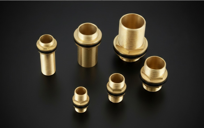Brass Threaded Bulkhead Tank Connector with O-Ring Seal