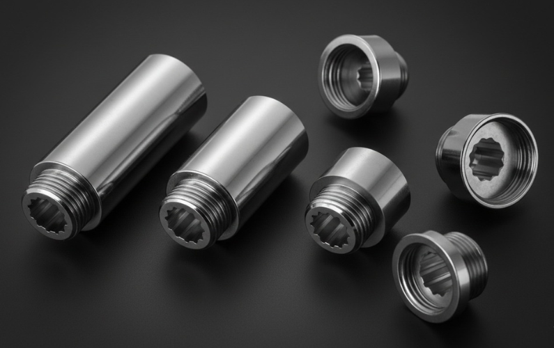 Brass Threaded Insert with Internal Spline Drive