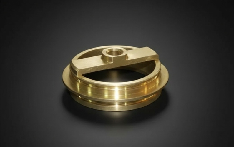 Custom CNC Machined Brass Pulley / Wheel Component