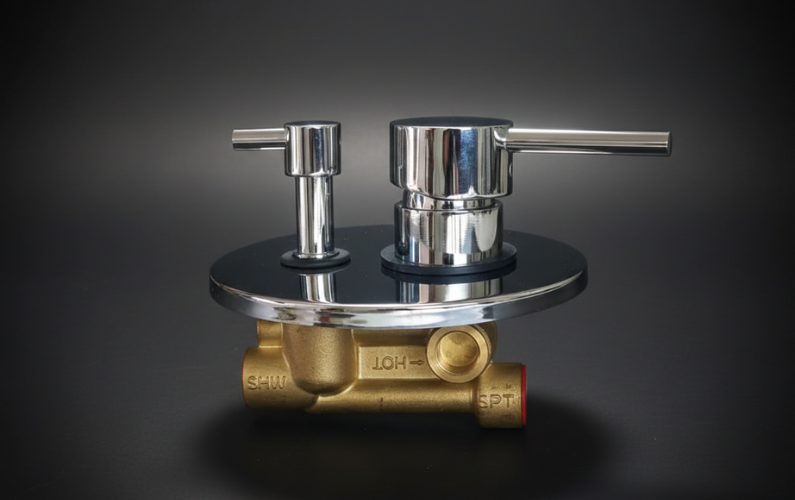 Brass Concealed Stop Cock Valve with Handle & Flange Plate