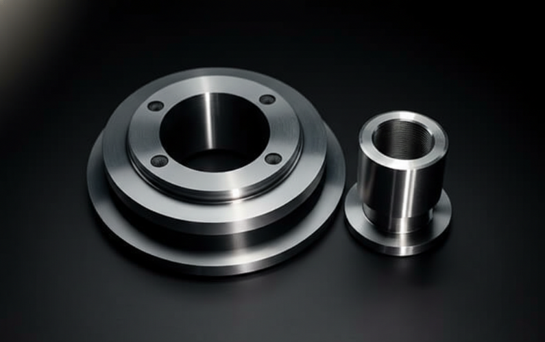 Custom CNC Machined Brass Flange Ring with Threaded Bushing Insert