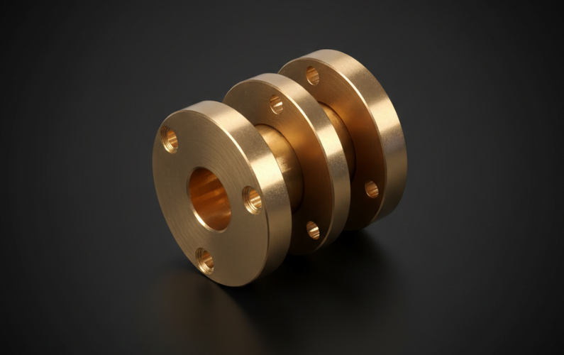 CNC Turned Brass Flange Coupling