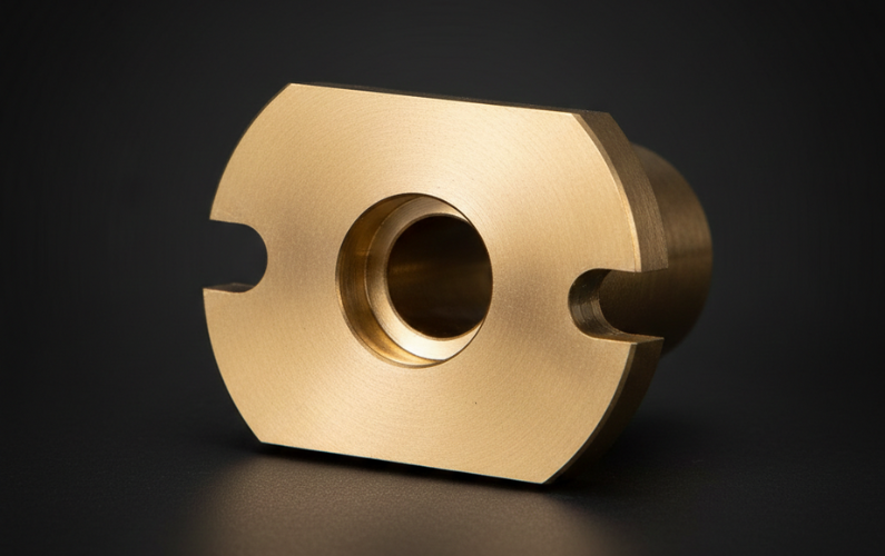 Custom CNC Machined Brass Cam Plate / Spacer Block